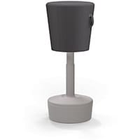 Mickey Ergonomic Height Adjustable Sit Stand Stool - Pouffe with Dark Grey Fabric Seat & Plastic Beige Base & Frame - Seat Adjusts from 570-900m with Swivel & Tilt Function Perfect for use with Sit Stand Desks