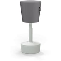 Mickey Ergonomic Height Adjustable Sit Stand Stool - Pouffe with Grey Fabric Seat & Plastic Light Grey Base & Frame - Seat Adjusts from 570-900m with Swivel & Tilt Function Perfect for use with Sit Stand Desks
