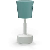 Mickey Ergonomic Height Adjustable Sit Stand Stool - Pouffe with Aqua Green Fabric Seat & Plastic Light Grey Base & Frame - Seat Adjusts from 570-900m with Swivel & Tilt Function Perfect for use with Sit Stand Desks