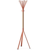NINE Orange Coat Stand with Matching Hooks & Light H6 Beech Wooden Column