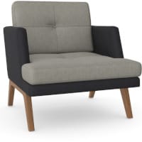 Profim October 11 Armchair with Wooden H12 Base GP2 Medley Fabric Finish