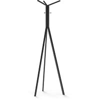 SEVEN Black Coat Stand with Metallic Silver Hooks