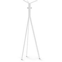 SEVEN White Coat Stand with Metallic Silver Hooks