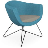 Profim Sorriso 10V Armchair with Black Wire Frame Base conference arm GP2 Medley Fabric Finish