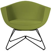 Sorriso Armchair with Wire Frame Olive Green Sprint Fabric Seat & Black Base with Universal Teflon Glides - Perfect Seating Solution for Breakout, Reception Areas & Boardroom