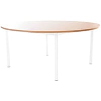 Round Preschool Table Beech White Steel Legs W 1200 x D 500mm