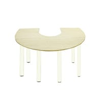Horse Shoe Preschool Table 1200x1800x500mm White Steel Legs