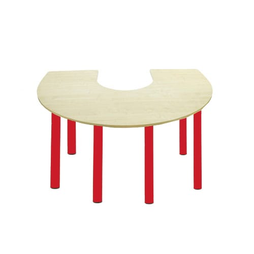 Horse Shoe Primary School Table 1200x1800x600mm Red