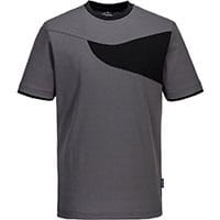 Portwest PW211 PW2 Cotton Comfort T-Shirt S/S Zoom Grey/Black Size XXL Regular Fit