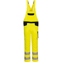 Portwest PW244 PW2 Hi-Vis Bib & Brace Overall Yellow & Black XL