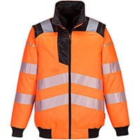 Portwest PW302 PW3 3in1 Pilot Jacket Orange & Black XXL