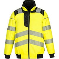 Portwest PW302 PW3 3in1 Pilot Jacket Yellow & Black XL