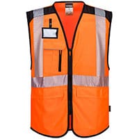 Portwest PW309 PW3 Hi-Vis Executive Vest Orange/Black Size XL Regular Fit