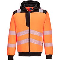 Portwest PW327 PW3 Hi-Vis Zip Hoodie Orange/Black Size XXL Regular Fit