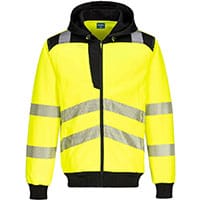 Portwest PW327 PW3 Hi-Vis Zip Hoodie Yellow/Black Size XL Regular Fit