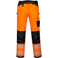 Portwest PW340 PW3 Hi-Vis Work Trousers Orange & Black Size UK32/EU48 (Regular Fit)