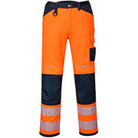 Portwest PW340 PW3 Hi-Vis Work Trousers Orange & Navy Size UK32/EU48 (Regular Fit)