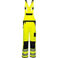 Portwest PW344 PW3 Hi-Vis Bib & Brace Overall Yellow & Black XL