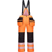 Portwest PW351 PW3 Hi-Vis Winter Trousers Orange & Black Medium