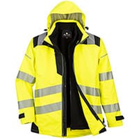 Portwest PW365 PW3 Hi-Vis 3in1 Jacket Yellow & Black XL