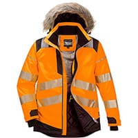 Portwest PW369 PW3 Hi-Vis Parka Jacket Orange & Black XXL