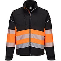 Portwest PW375 PW3 Softshell Jacket Class 1 Black & Orange XXL
