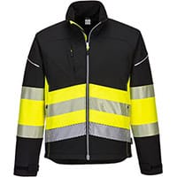 Portwest PW375 PW3 Softshell Jacket Class 1 Black & Yellow XXL