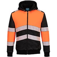 Portwest PW377 PW3 Zipped Class 1 Winter Hoodie Orange/Black Size 4XL Regular Fit