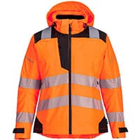 Portwest PW389 PW3 Hi-Vis Women's Rain Jacket Orange/Black Size XS Regular Fit