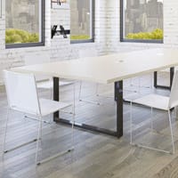 Prestige Meeting Table Bleached Oak And Chrome Designer Base