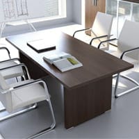 Quando Executive Meeting Table Dark Walnut Rectangular Top With Dark Walnut Panel Legs