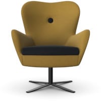 RUBI - Lounge Chair with Contrasting Fabric and Flat 4 Star Metal Black Base