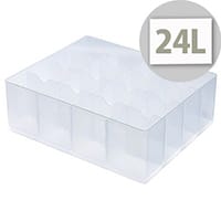 StoreStack Large Tray Clear With Fixed Dividers That Create 16 Compartments. Ideal for Hospitals, Offices, Warehouses, Homes, Schools, Paramedics & More.