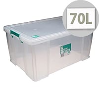 StoreStack 70 Litre Storage Box Clear W660xD450 xH320mm RB90126
