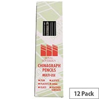 Royal Sovereign Chinagraph Marking Pencil Black 12 Pack RS525653
