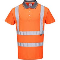 Portwest RT22 Hi-Vis Short Sleeve Polo Shirt RIS Orange Medium