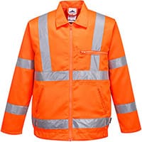 Portwest RT40 Hi-Vis Polycotton Jacket RIS Orange Medium