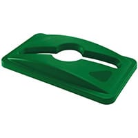 Rubbermaid Slim Jim Commingle Lid For Paper Bottles & Cans Green