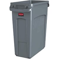 Rubbermaid 60L Slim Jim Plastic Rubbish Bin With Venting Channels Waste Receptacle Grey