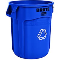 Rubbermaid BRUTE 75.7L Heavy-Duty Round Waste & Utility Container with Venting Channels Blue