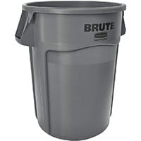 Rubbermaid BRUTE 166.5L Heavy-Duty Waste & Utility Container With Venting Channels Round Grey