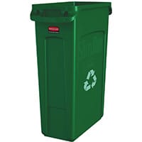 Rubbermaid Slim Jim 87L Waste Container With Venting Channels Green
