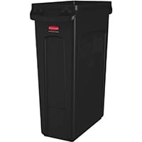 Rubbermaid Slim Jim 87L Waste Container With Venting Channels Black