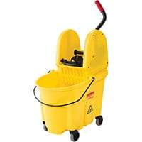 Rubbermaid WaveBrake Down Press Combo High Performance Mopping System Mobile Bucket Yellow