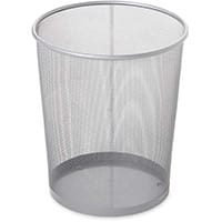 Rubbermaid 19L Concept Collection Round Steel Mesh Open Top Waste Basket Silver