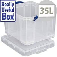 Plastic Storage Box 35 Litre Stackable Clear Really Useful