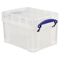 Storage Box Plastic Lightweight Robust Stackable 3 litre Clear Really Useful