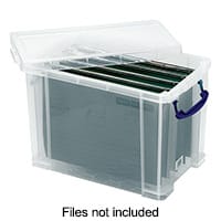 Really Useful 19L Clear Plastic Storage Box with Lid W375xD255xH290mm