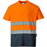 Portwest S173 2-Tone Cotton Comfort T-Shirt Orange & Navy 4XL