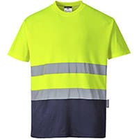 Portwest S173 2-Tone Cotton Comfort T-Shirt Yellow & Navy 4XL